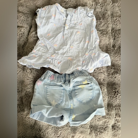 Baby gap and carters shirt and shorts 12-18M colorful rainbows and stars - Picture 2 of 4